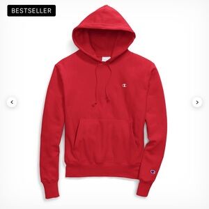 NWOT Champion Reverse Weave Hoodie, C Logo in Red